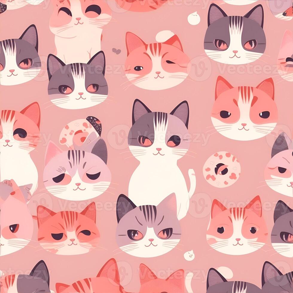 Pattern with multiple cats. . photo