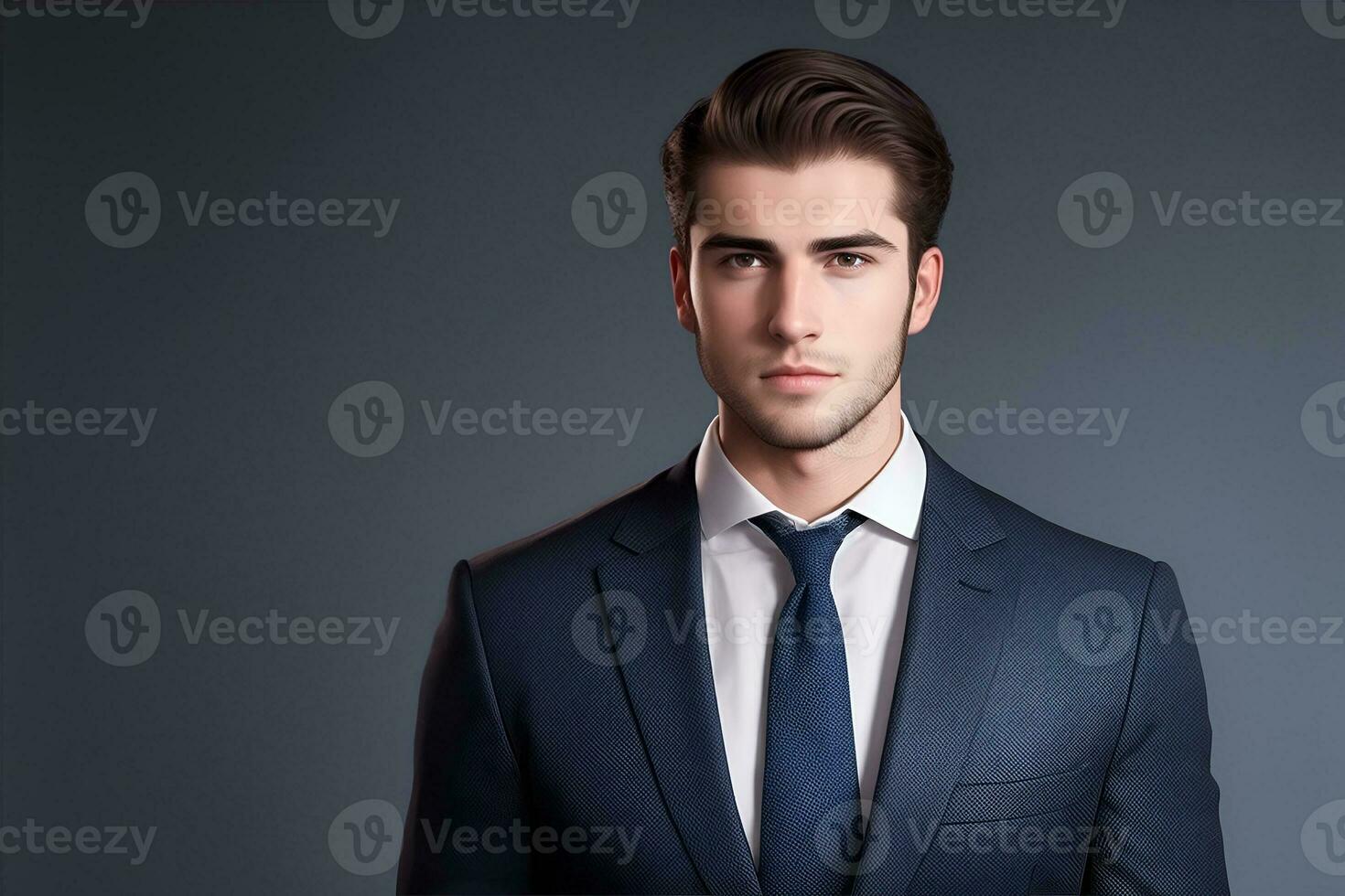 Young businessman looking at camera. AI Generated photo