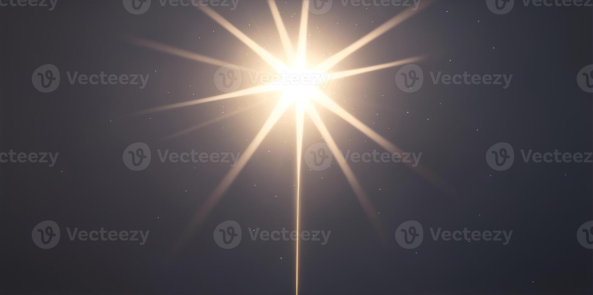 A single star receiving light from above. One standing star. Shallow depth of field. photo