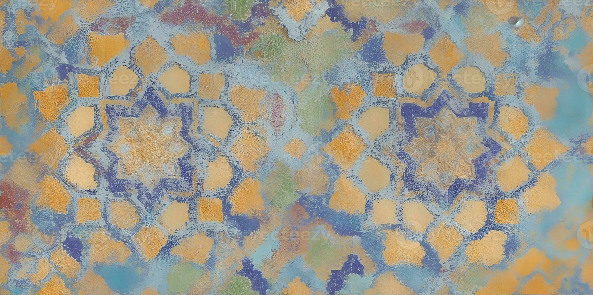 Colorful abstract tile texture background. Moroccan ancient textile. AI Generated photo