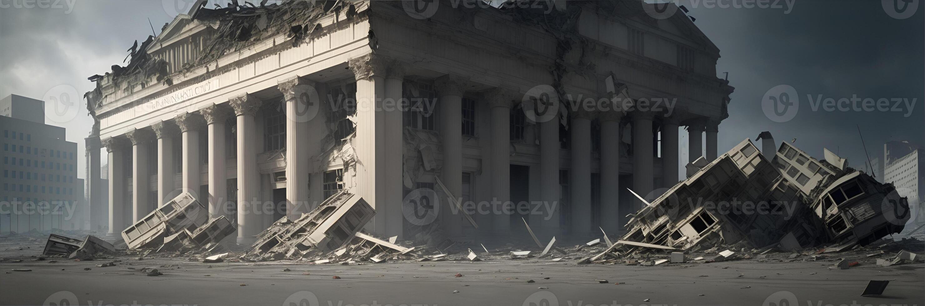Financial crash, market crash, financial collapse. photo