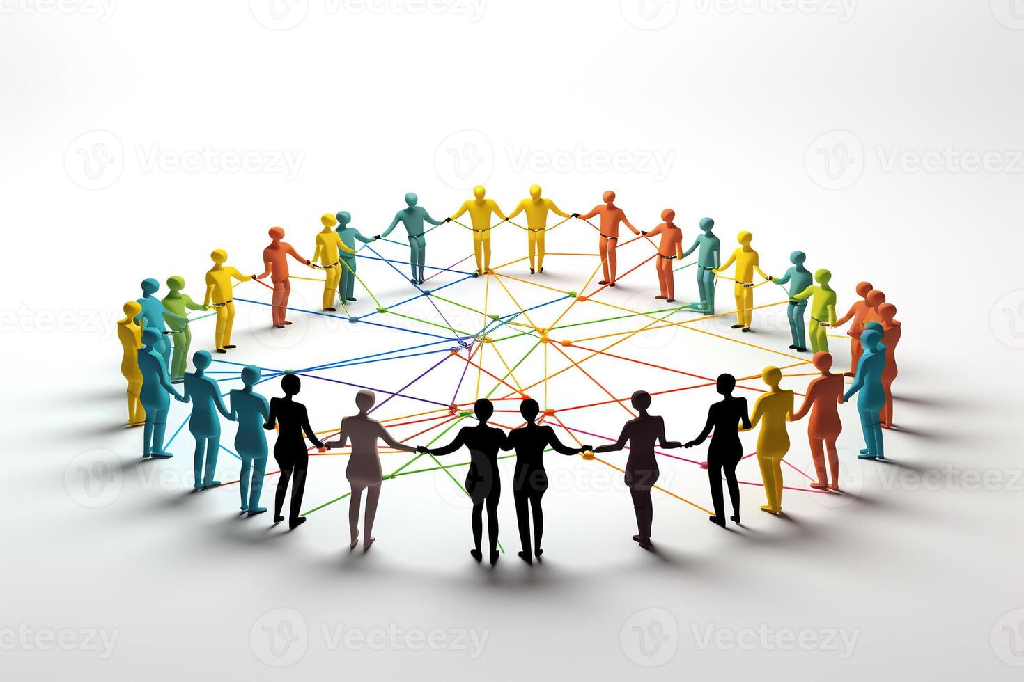 Connect team concept and unity or teamwork idea photo