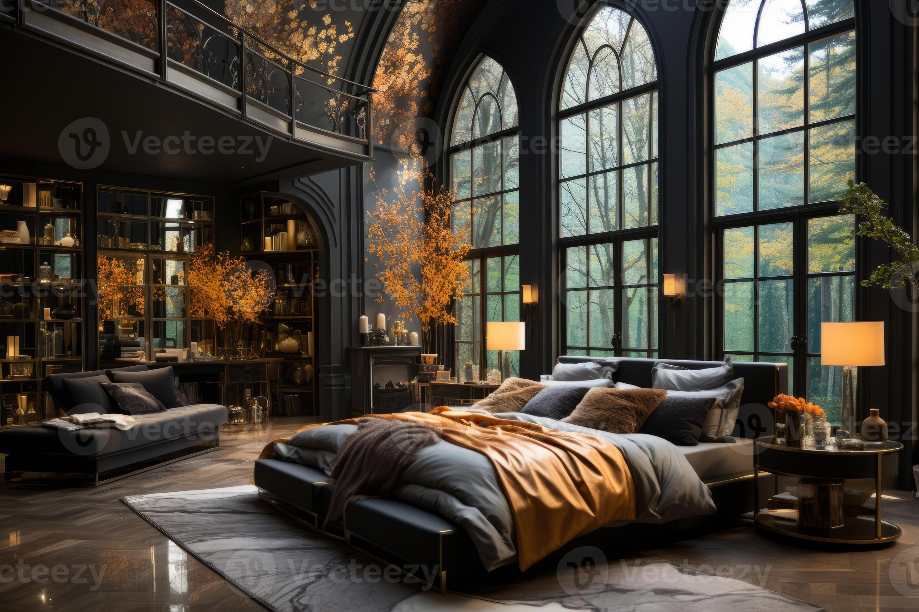 Fancy black bedroom online