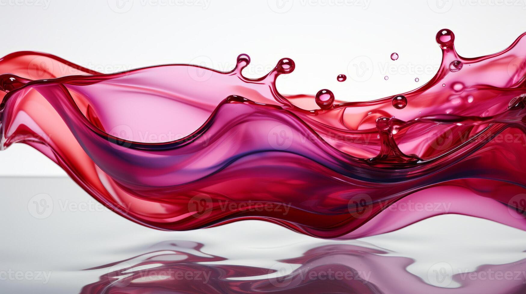 A red liquid appears in front of a white background. photo