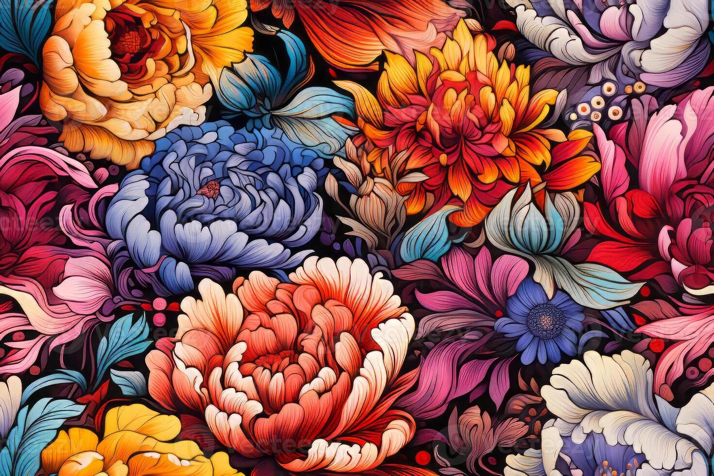 Pattern with flowers. photo