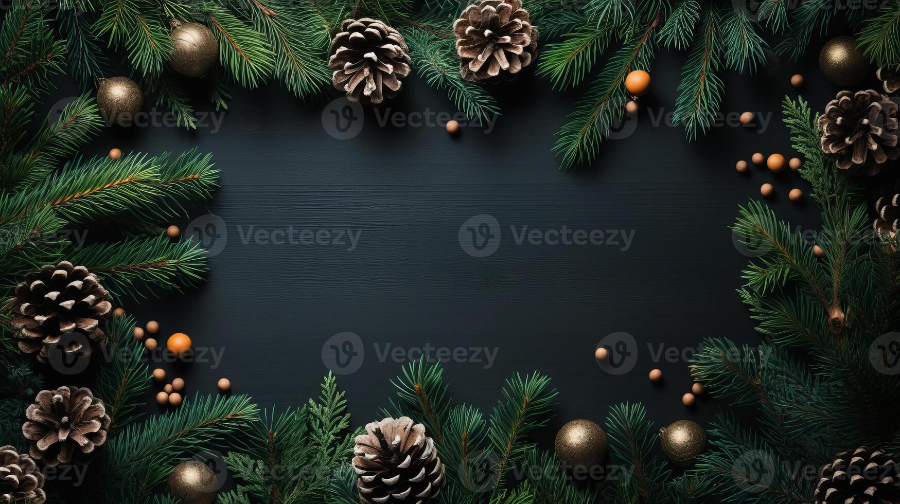 pine fir branches surrounded by a blank white board under a tree, in the style of texture rich compositions. photo