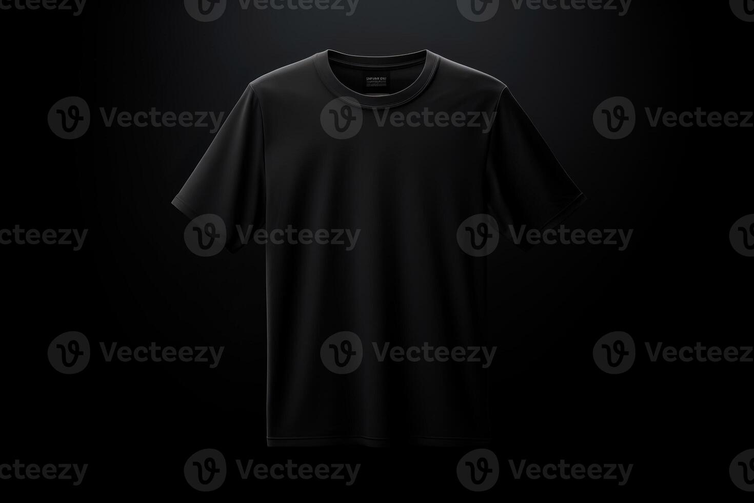 black tshirt isolated on black background. photo