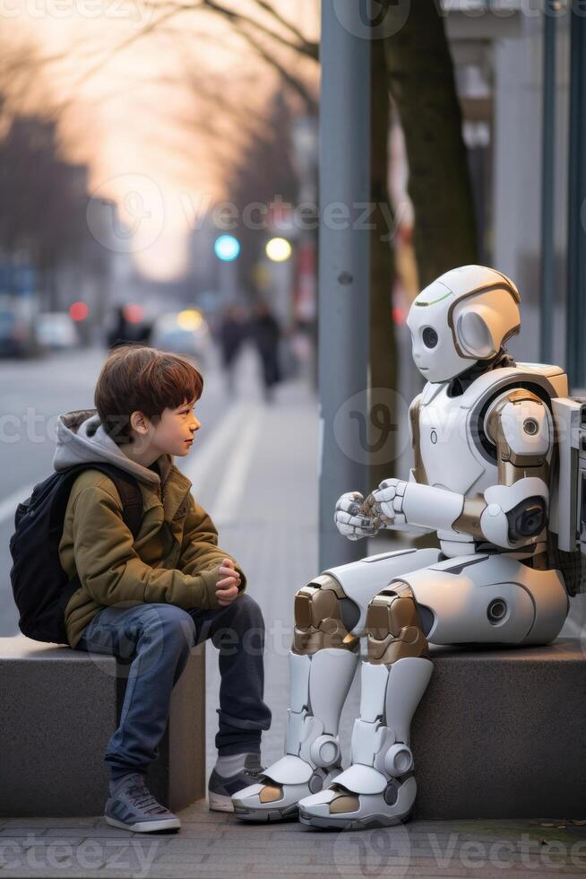 Artificial intelligence and communication concept. photo