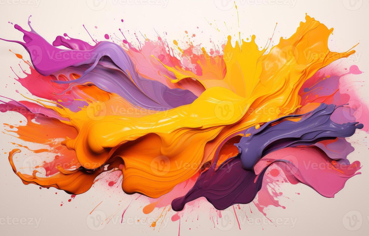 A hand drawn illustration using several colors and brushes on a white background. photo
