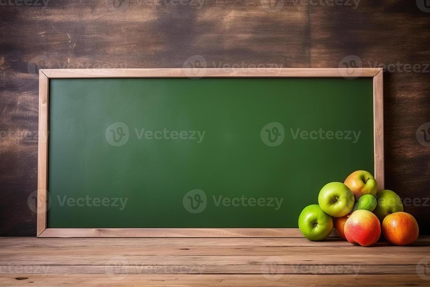big empty green blackboard on a wall in the agriculture storage. photo
