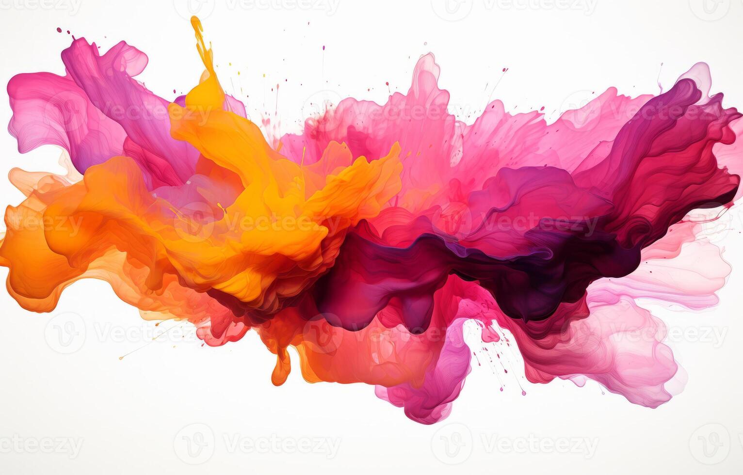 A hand drawn illustration using several colors and brushes on a white background. photo
