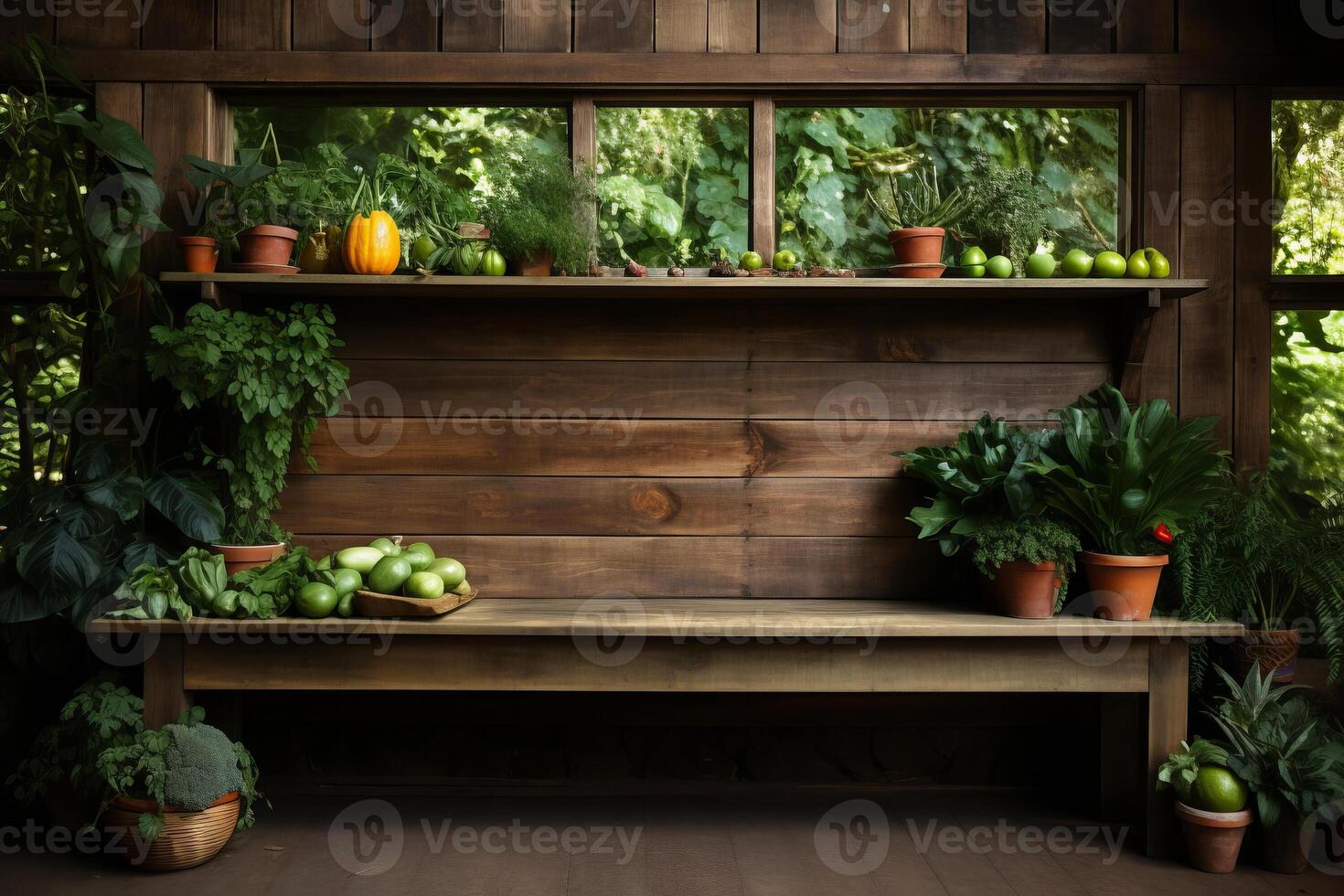 big empty green blackboard on a wall in the agriculture storage. photo