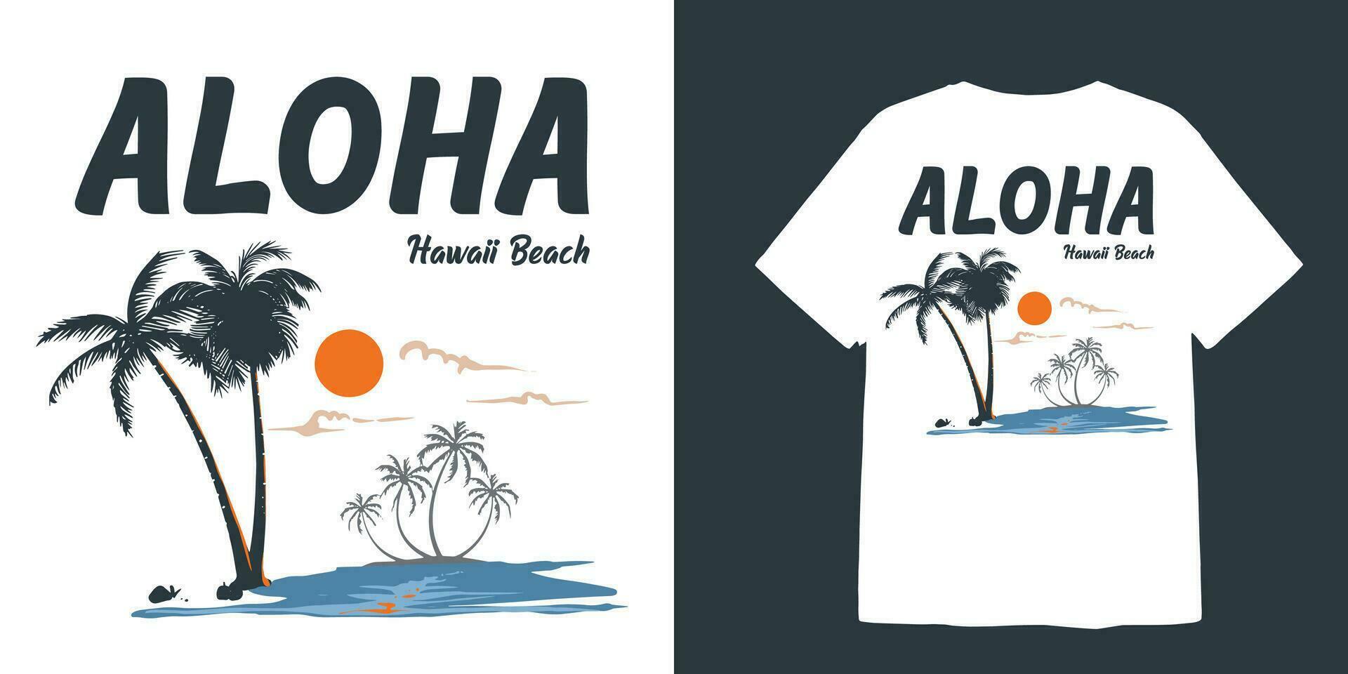 sencillo vector aloha Hawai playa