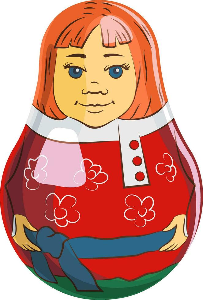 Roly-poly doll in vector. Color. Tumbler toys for kids. Vector illustration of a children's roly-poly toy. Illustrations of toys for children.