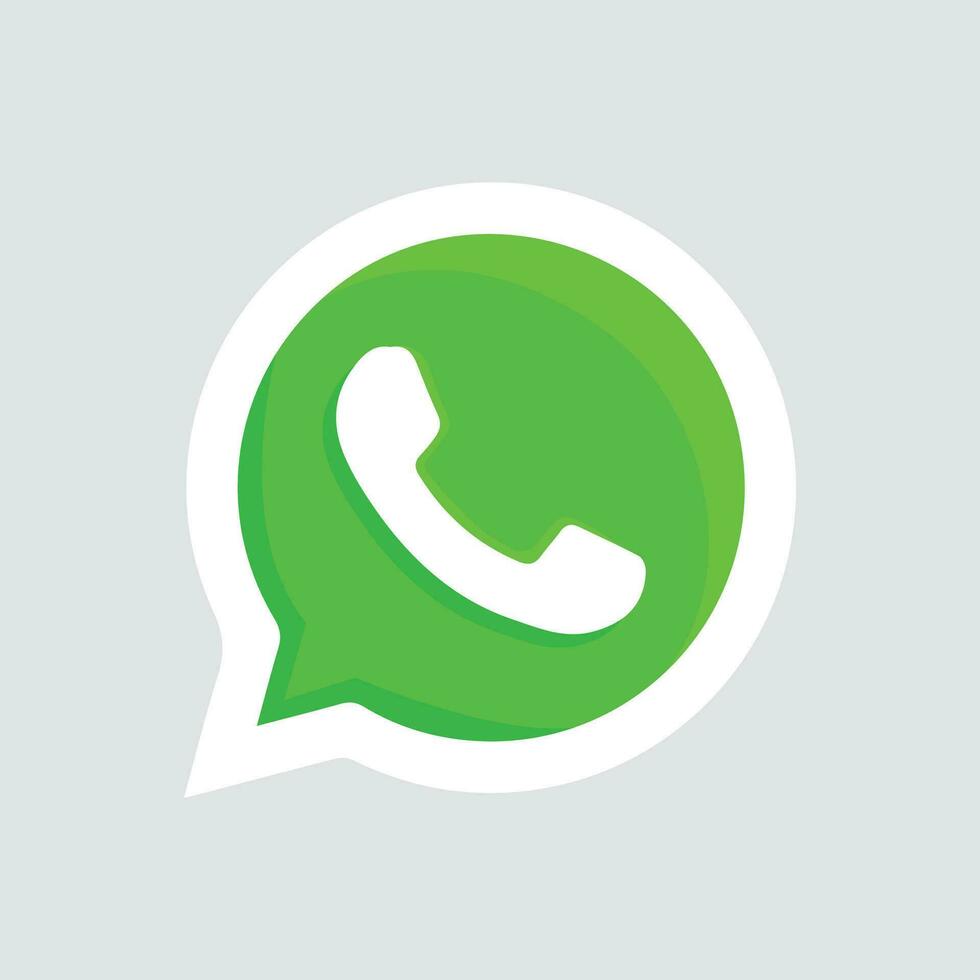 Green button with phone and bubble chat icon. isolated vector. Whatsapp icon vector