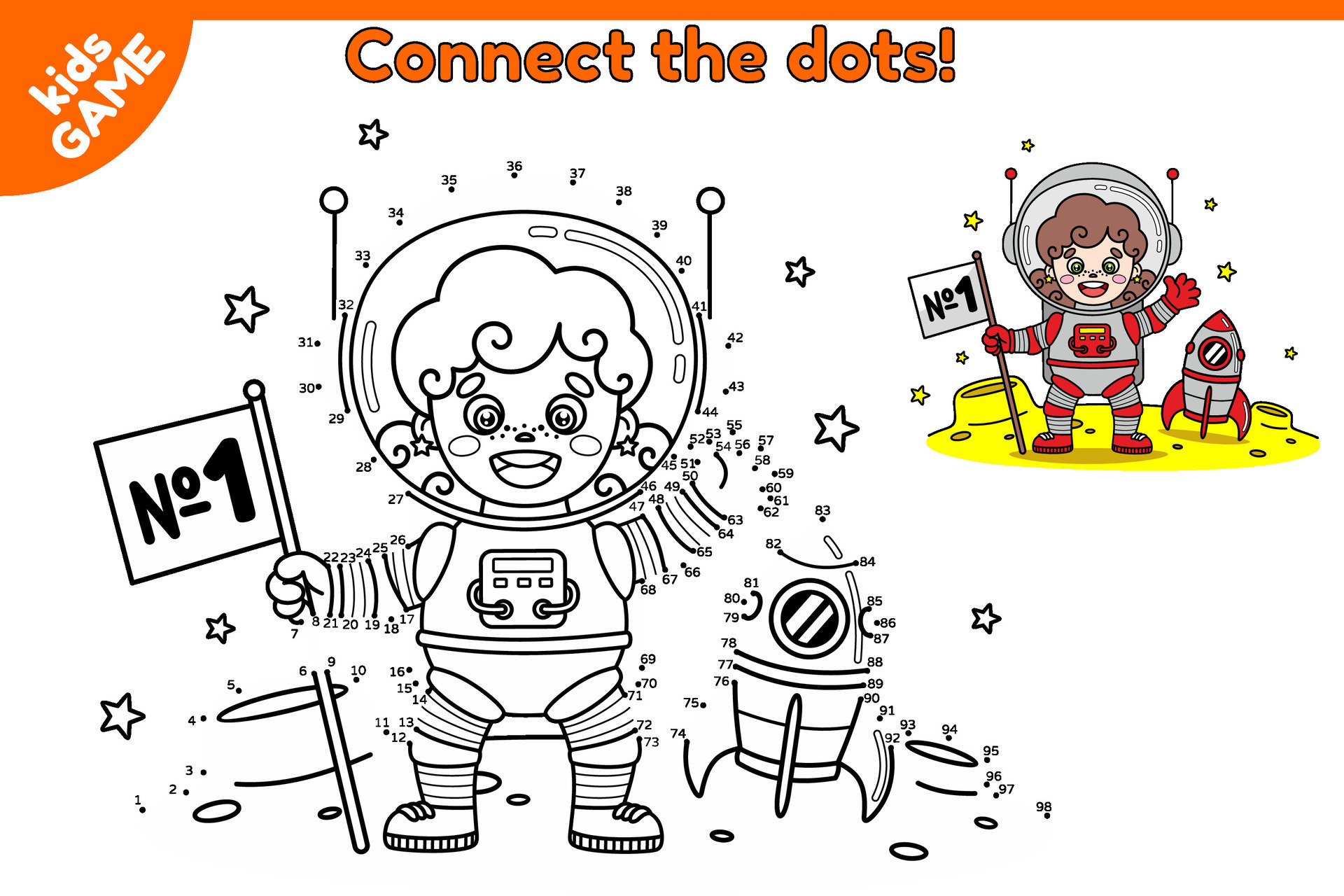 Dot to dot game for children. Connect the dots, draw a cartoon ...