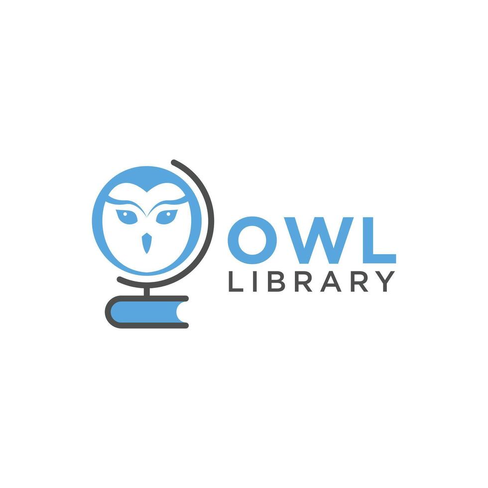 eps10 vector owl library or book logo design template isolated on white background