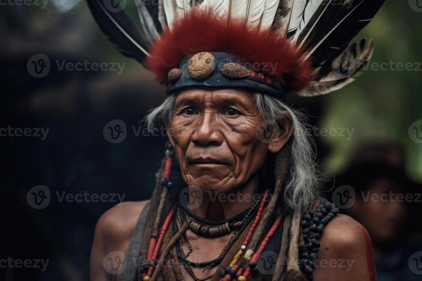 retrato de indígena tribu hombre. nativo americano gente. generativo ai foto