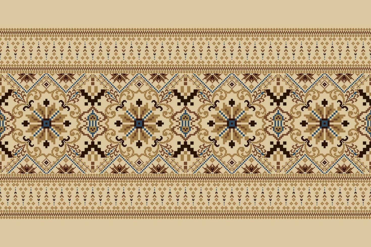 floral cruzar puntada bordado en blanco fondo.geometrico étnico oriental modelo tradicional.azteca estilo resumen vector ilustración.diseño para textura,tela,ropa,envoltura,decoración,pareo.