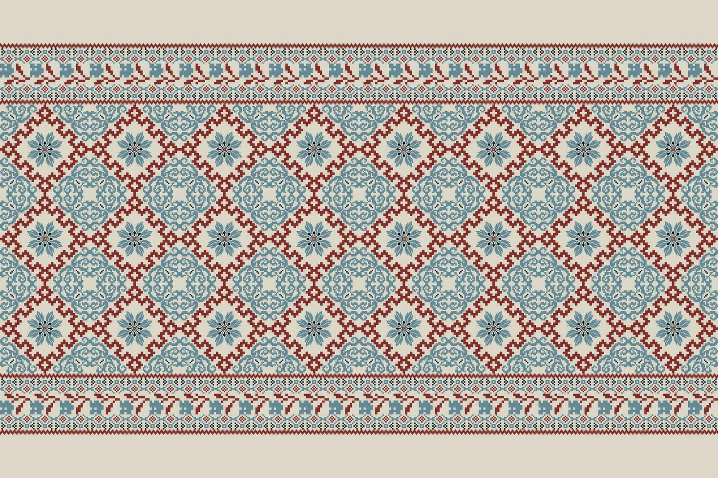 floral cruzar puntada bordado en gris fondo.geometrico étnico orientalista modelo tradicional.azteca estilo resumen vector ilustración.diseño para textura,tela,ropa,envoltura,decoración,bufanda