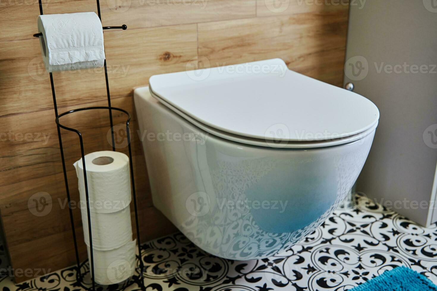 Bathroom interior with toilet bowl photo