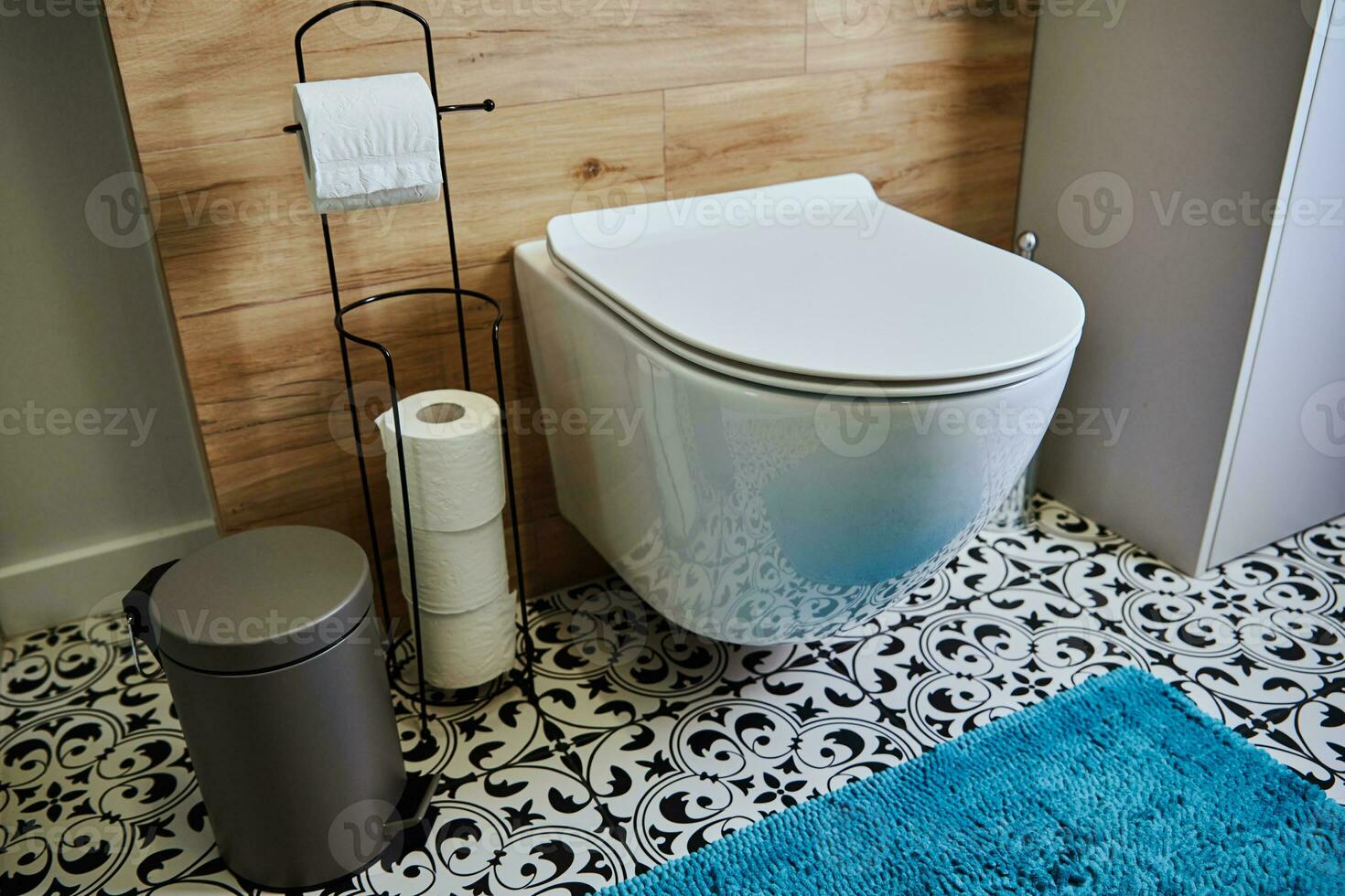 Bathroom interior with toilet bowl photo