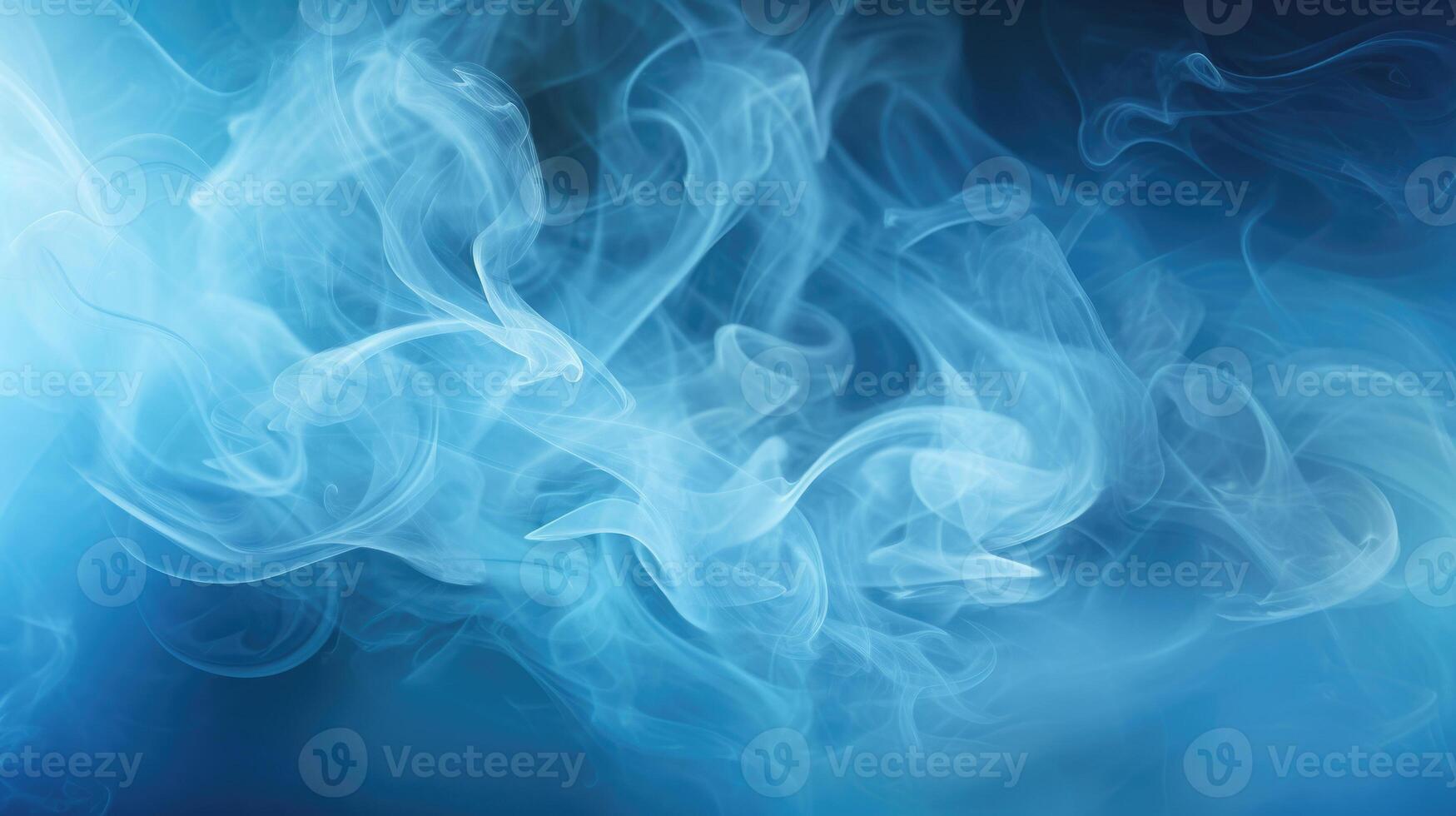 Smoke swirling effect. Ink drop in water on dark blue background. photo