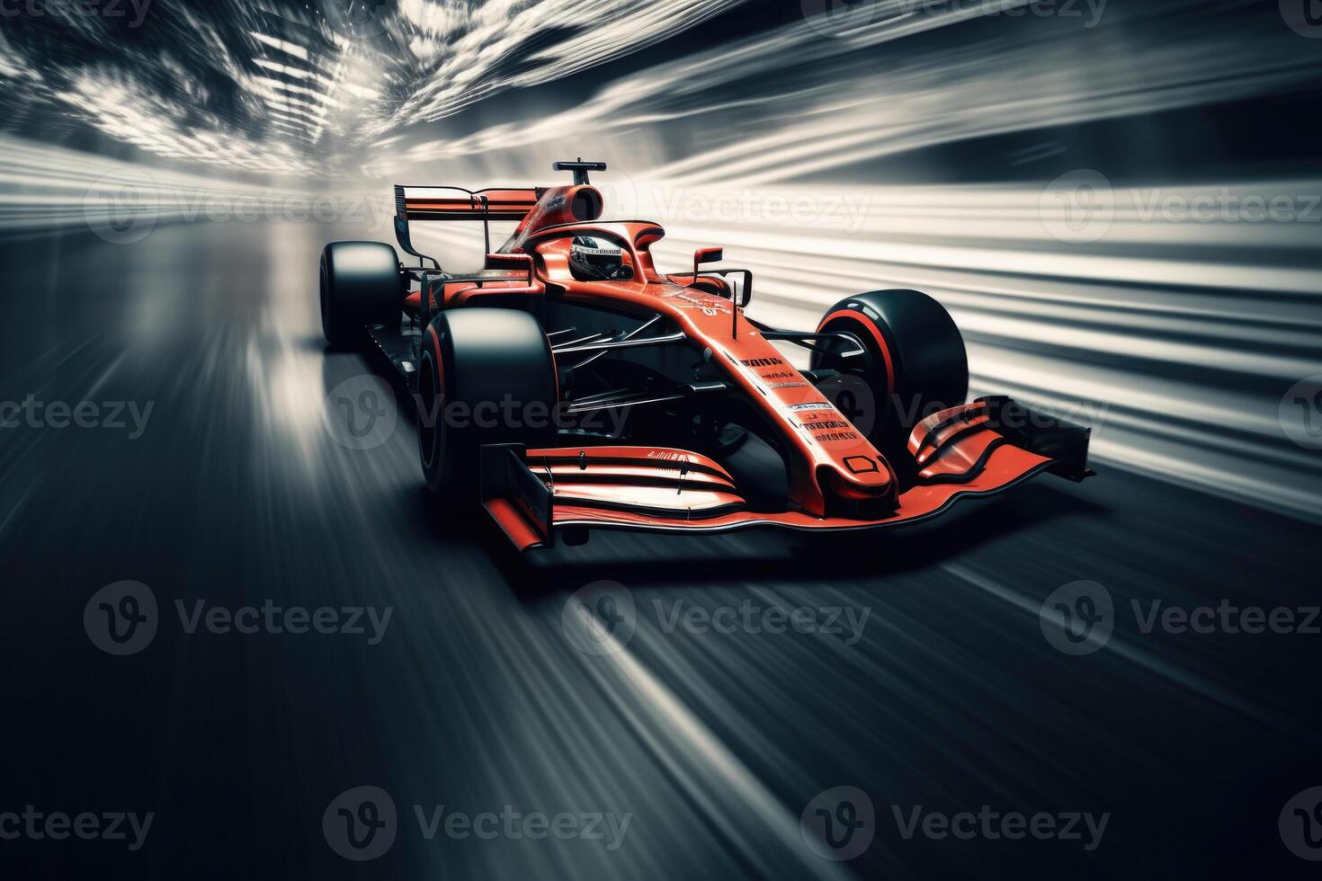 Formula one racing car at race track. Generative AI photo