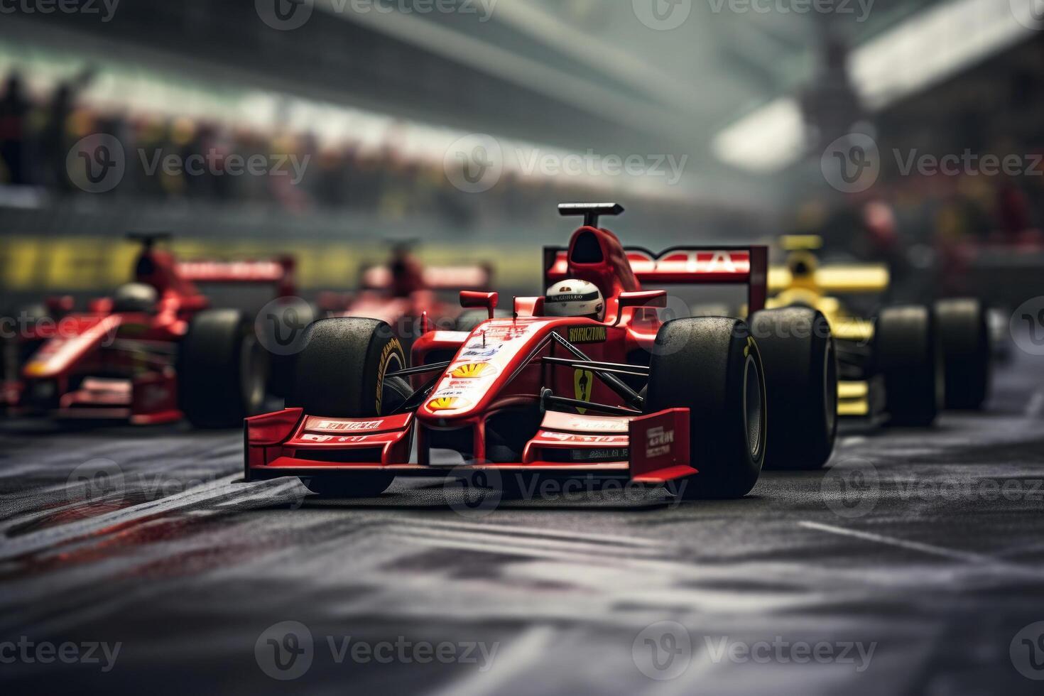 Formula one racing car at race track. photo