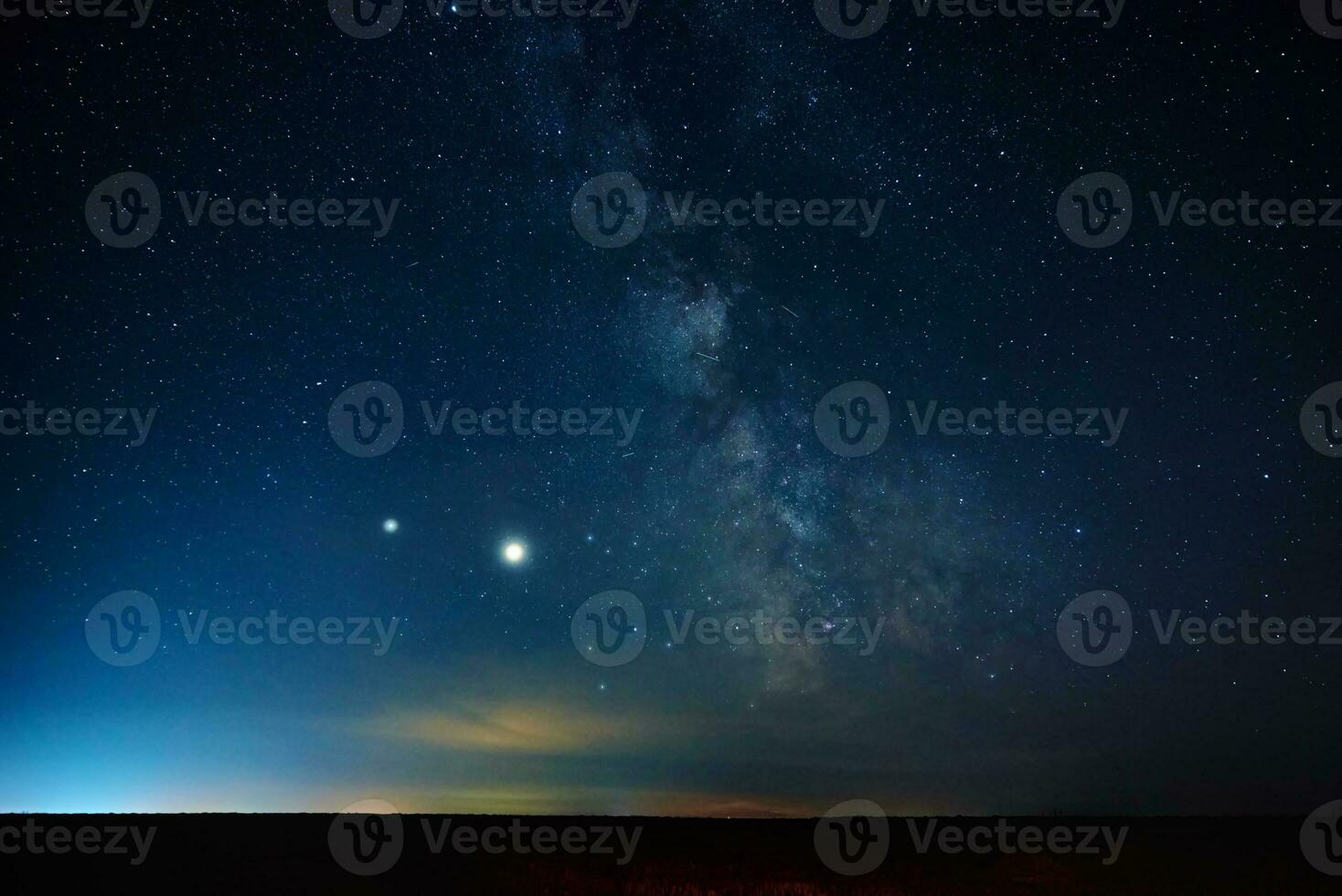 Milky way galaxy. Night sky landscape with stars photo