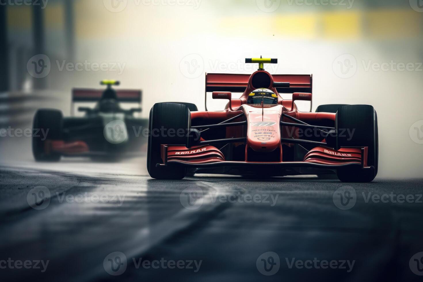 Formula one racing car at race track. Generative AI photo