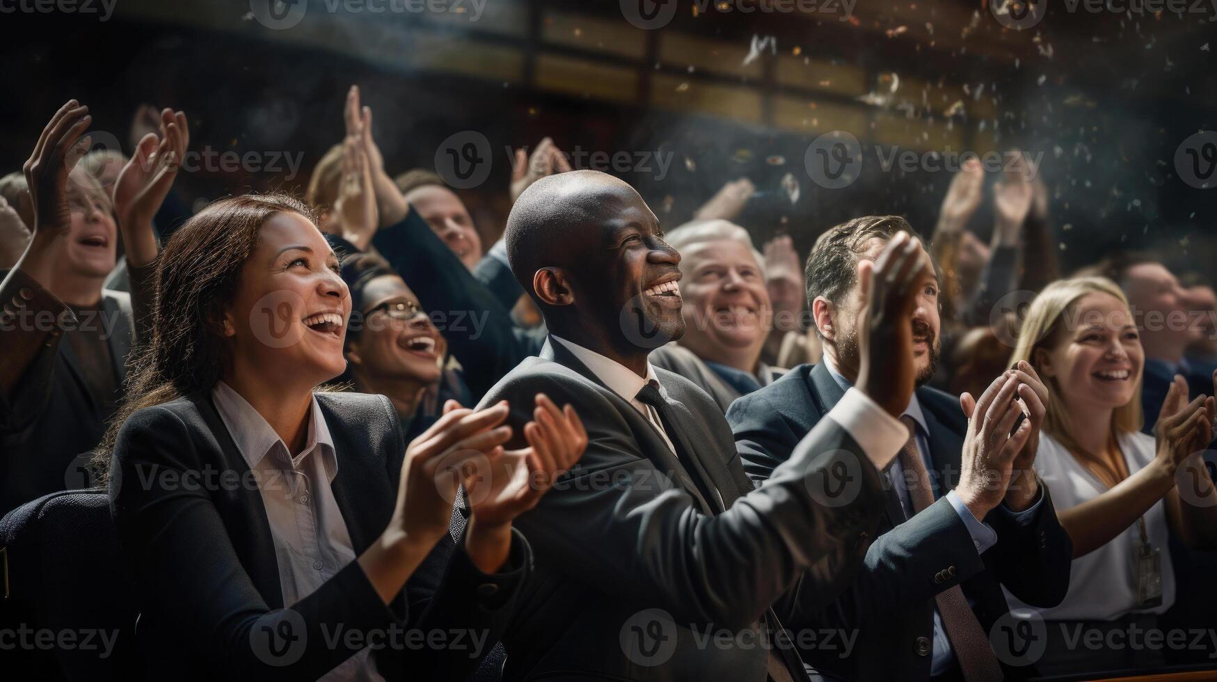 Business people clapping at conference. photo