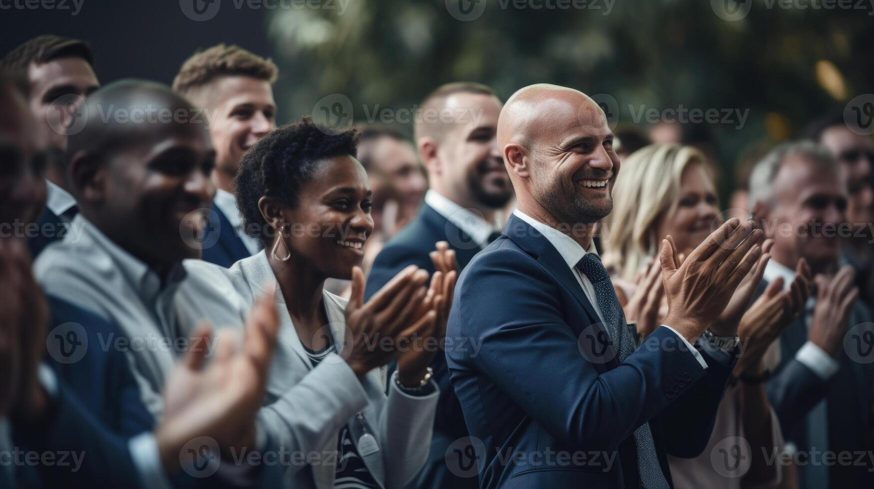 Business people clapping at conference. photo