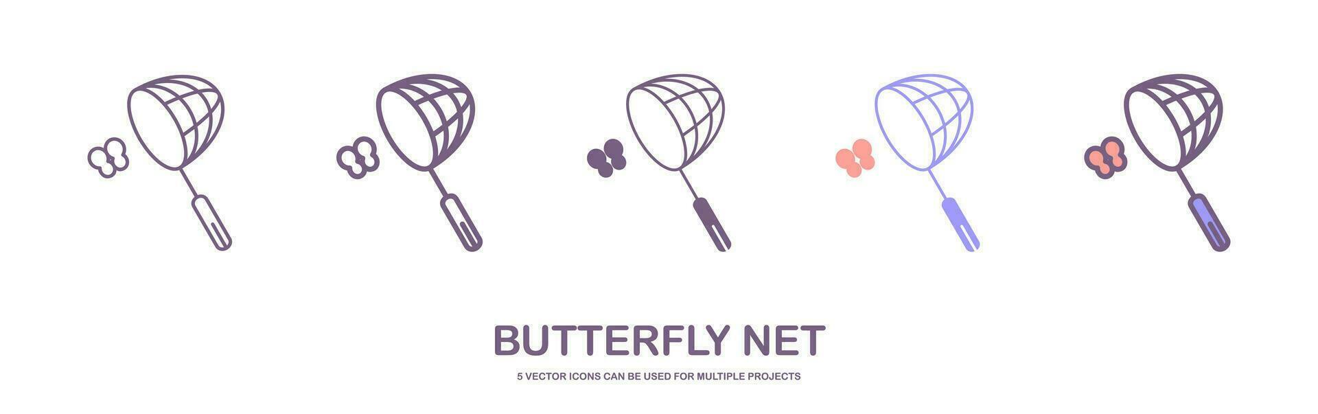 butterfly catcher thin line icon. catcher, fishnet linear icons from activity and hobbies concept isolated outline sign. Vector illustration symbol element for web design and apps.