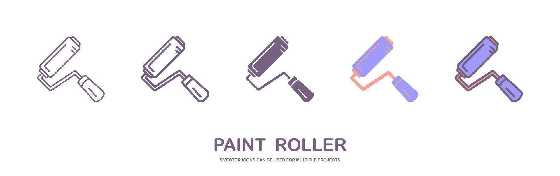 Paint roller icon on white background. vector