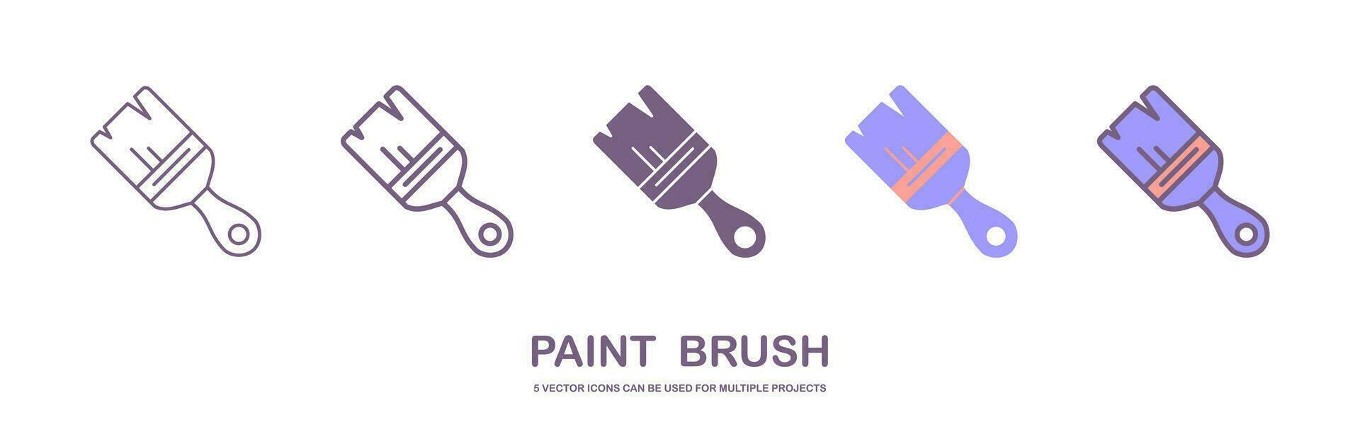 Paint brush line icon, outline vector sign, linear style pictogram isolated on white. Symbol, logo illustration. Editable stroke. Pixel perfect