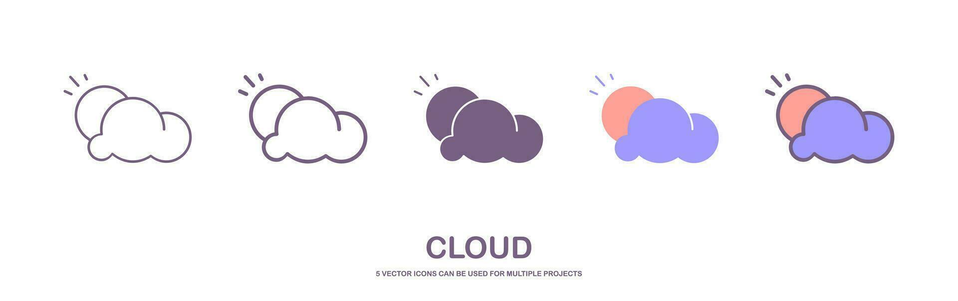 cloud icon. Vector illustration isolated on white background.