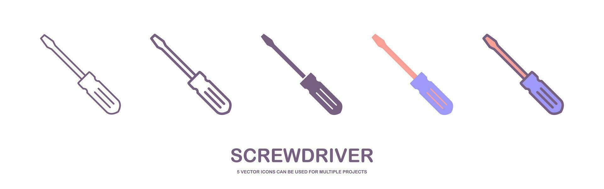 Screwdriver icon. Isolated equipment and screwdriver icon line style. Premium quality vector symbol drawing screwdriver concept for your logo web mobile app UI design. isolated on white background.