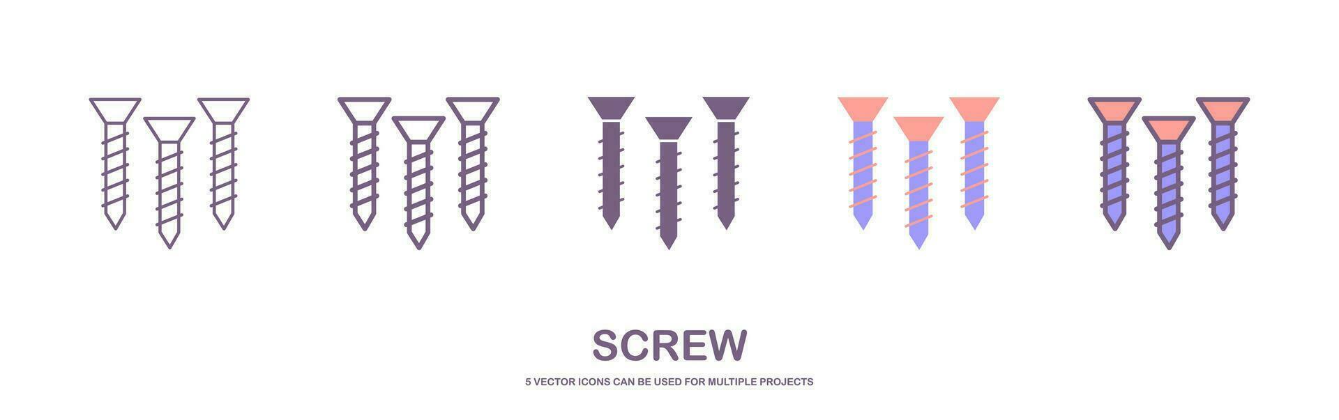 Screw icon. One of set web icons. isolated on white background. vector