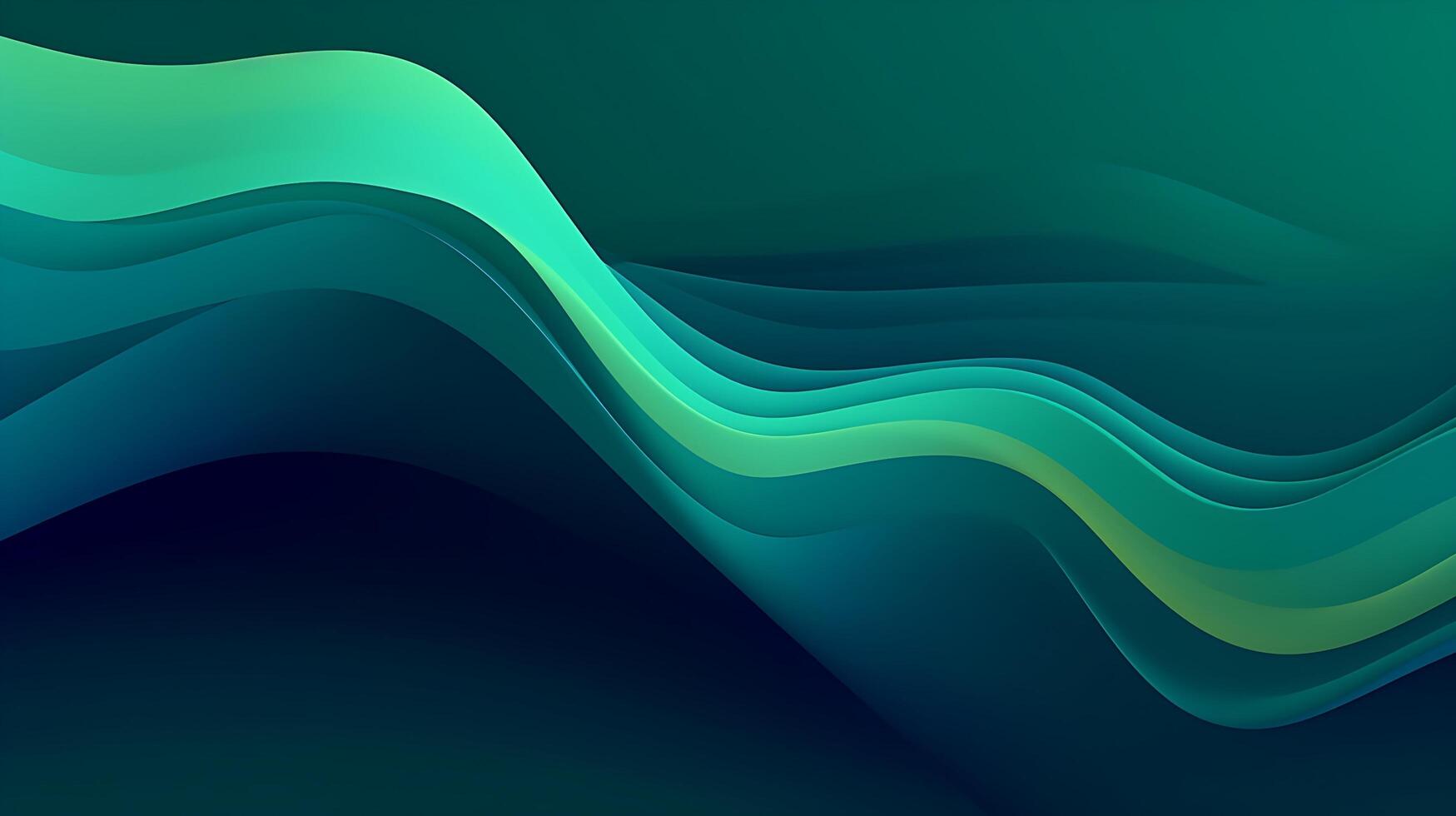 Abstract Dark Green and blue liquid Wave Background photo