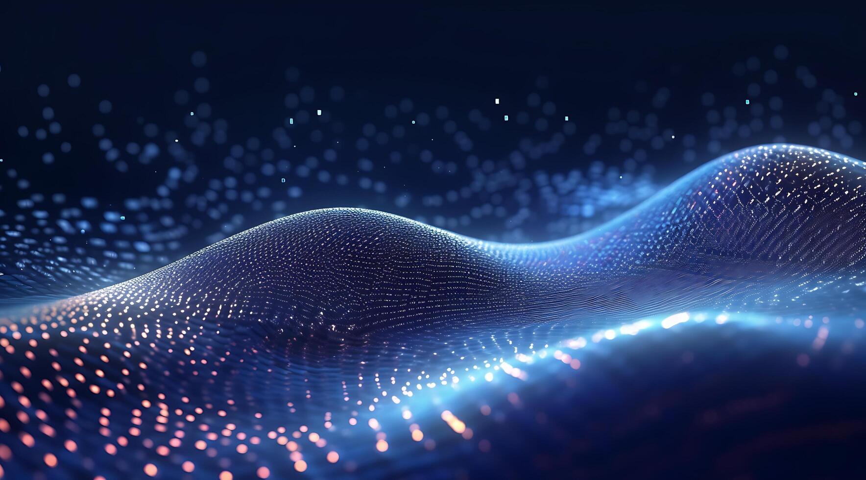Abstract Blue Digital Technology Wave Background. photo