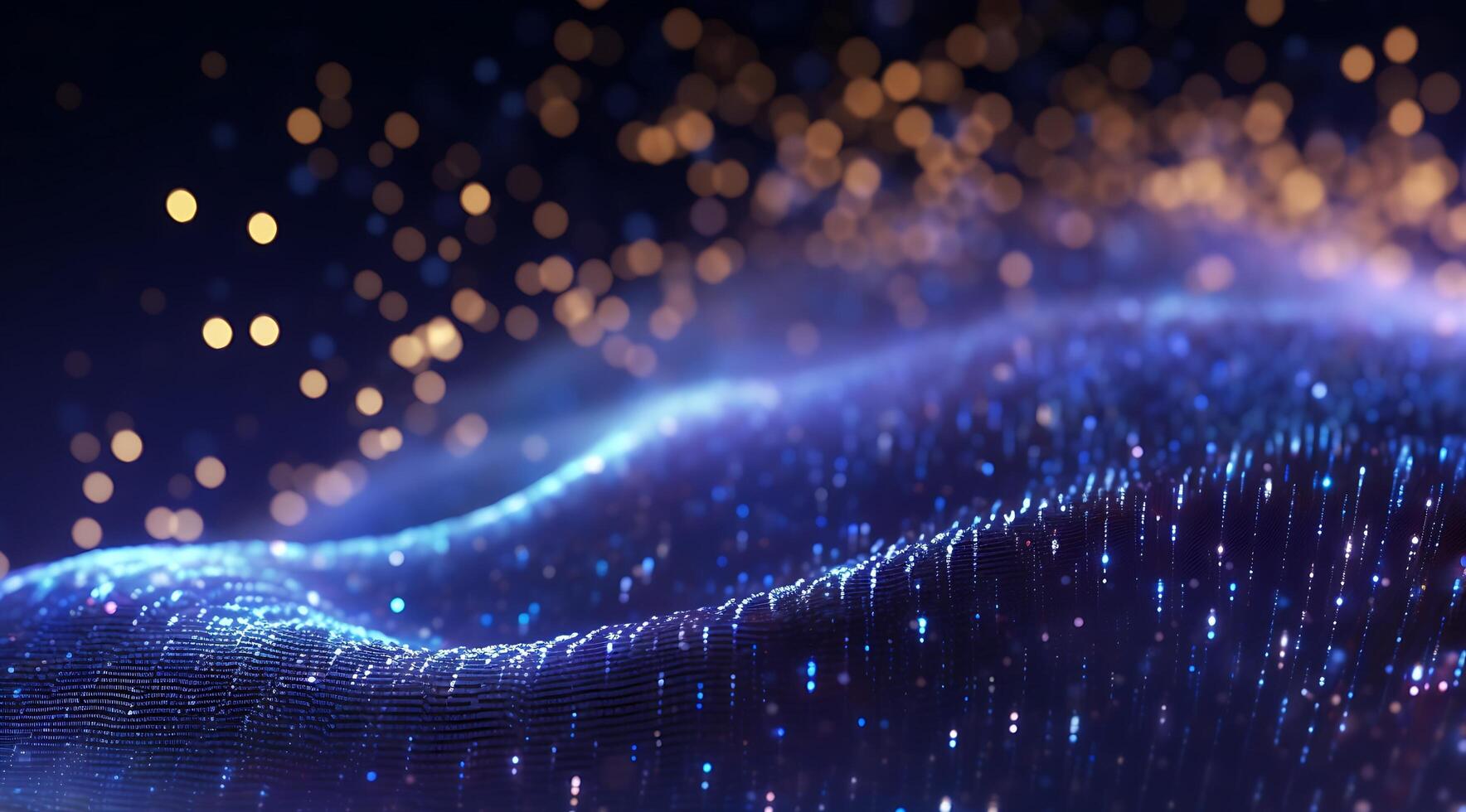 Abstract Blue Digital Technology Wave Background. photo