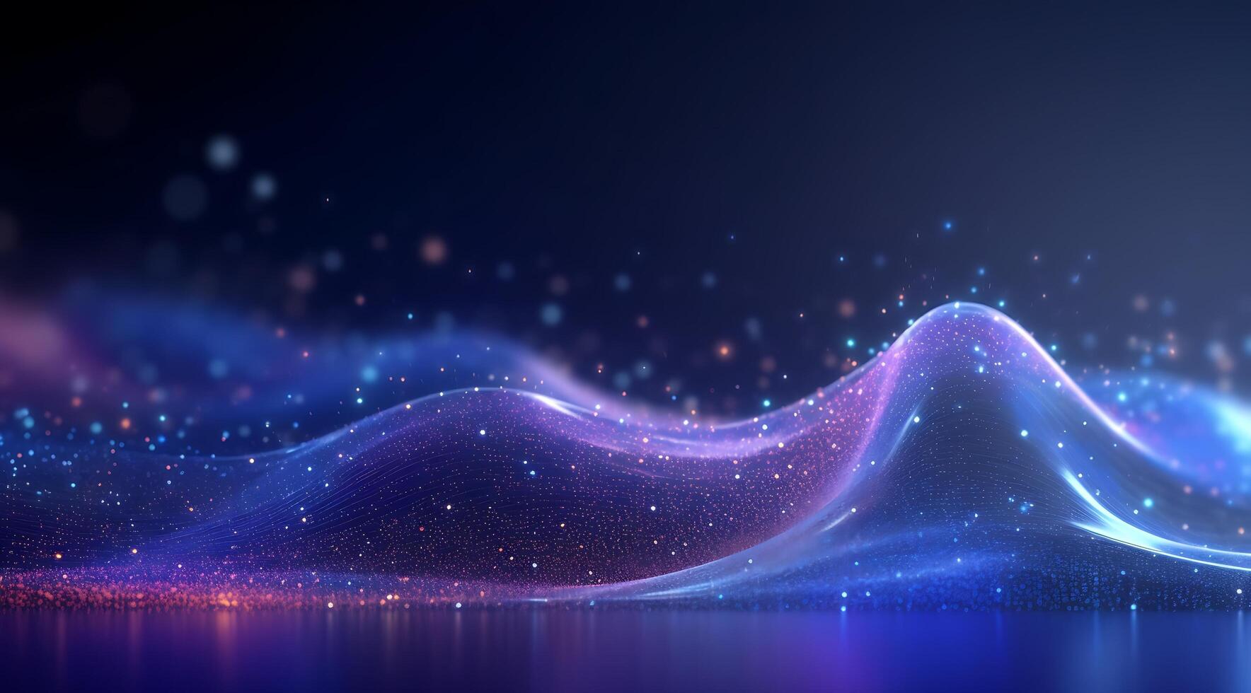 Abstract Blue Digital Technology Wave Background. photo