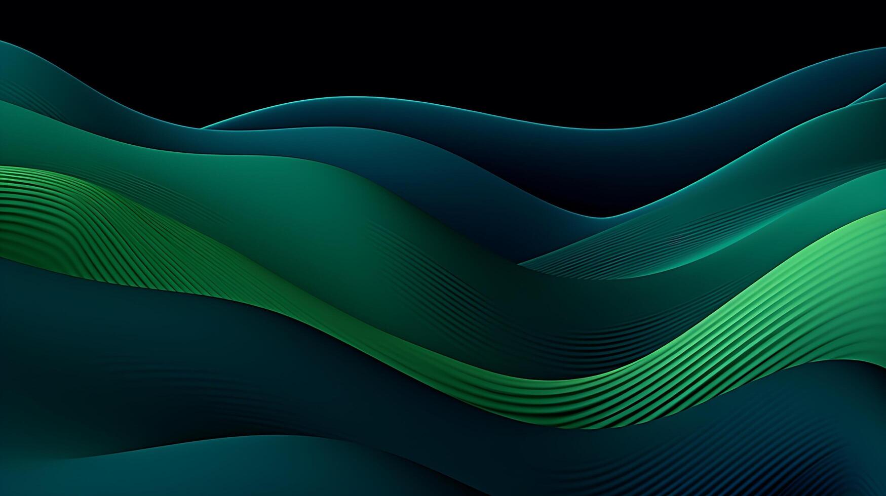 Abstract Dark Green and blue liquid Wave Background. photo