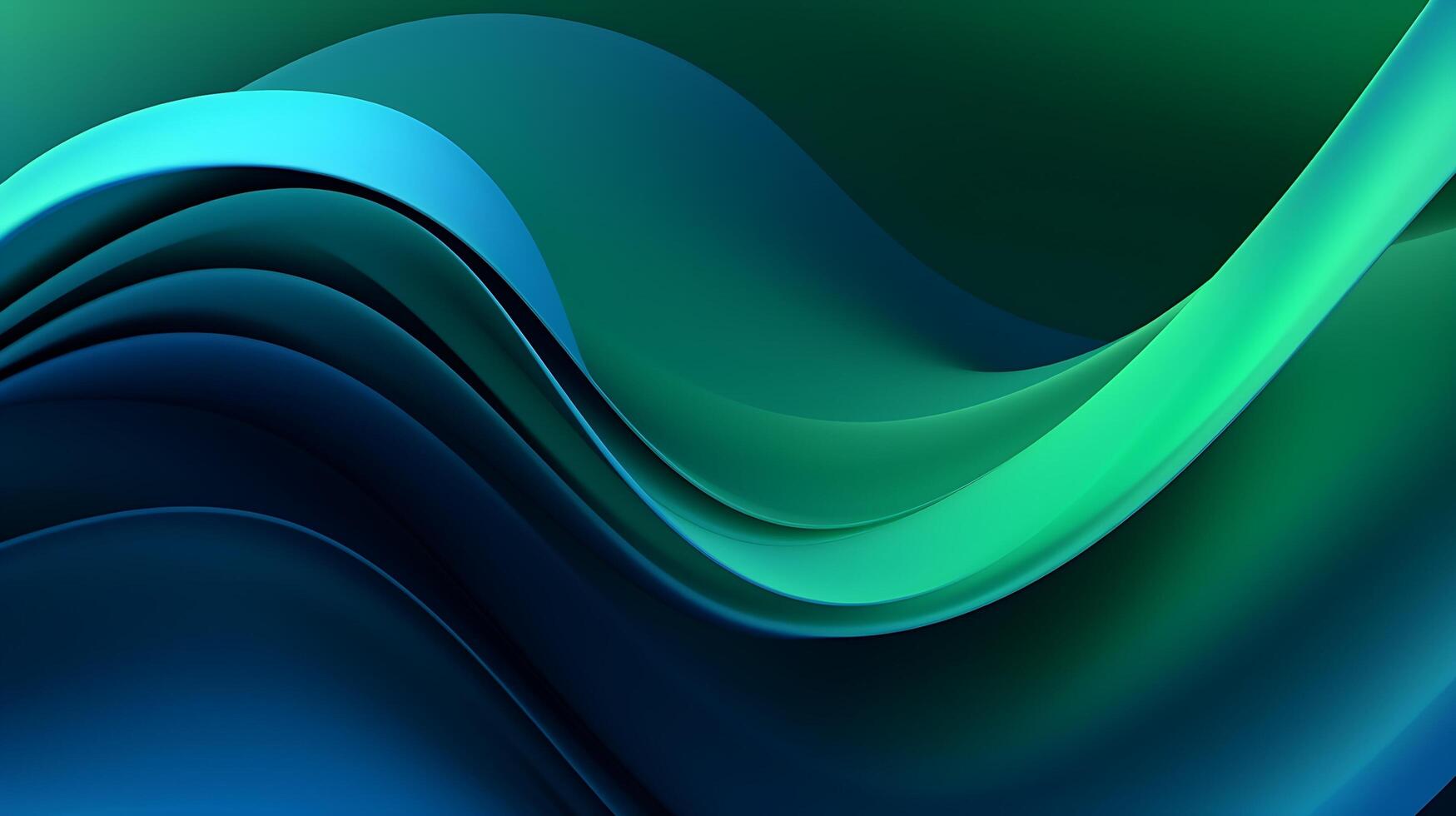 Abstract Dark Green and blue liquid Wave Background. photo