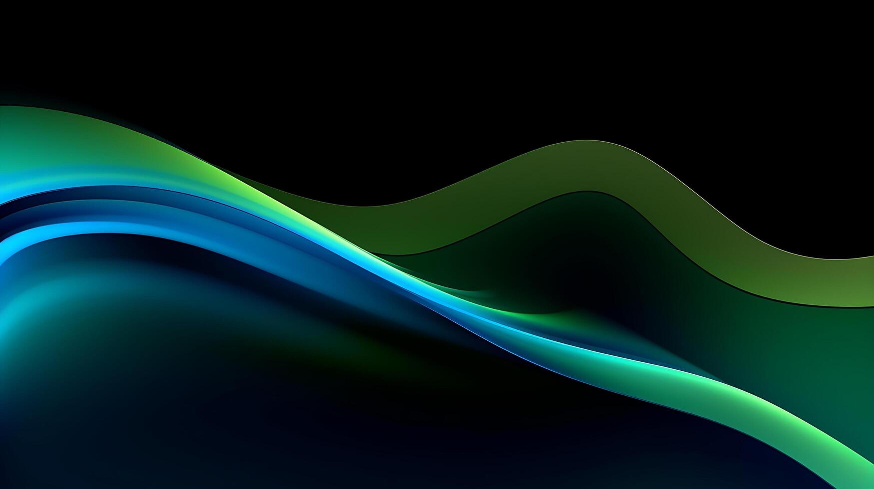 Abstract Dark Green and blue liquid Wave Background. photo