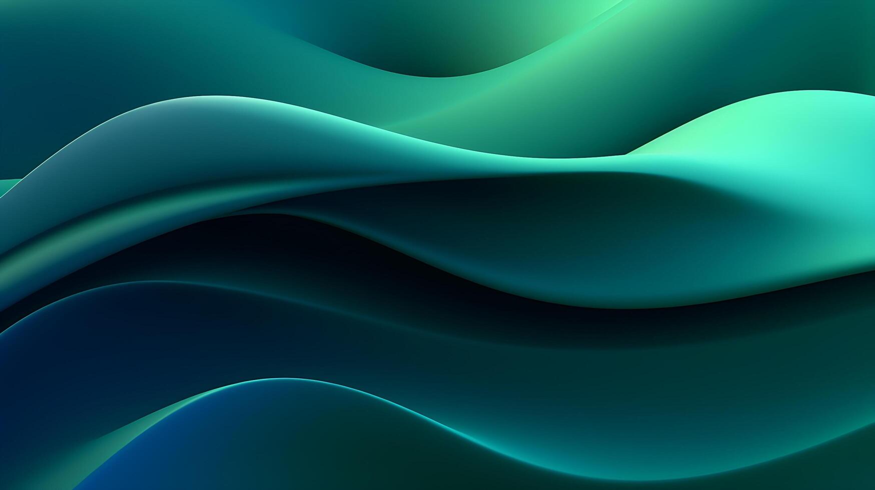 Abstract Dark Green and blue liquid Wave Background. photo