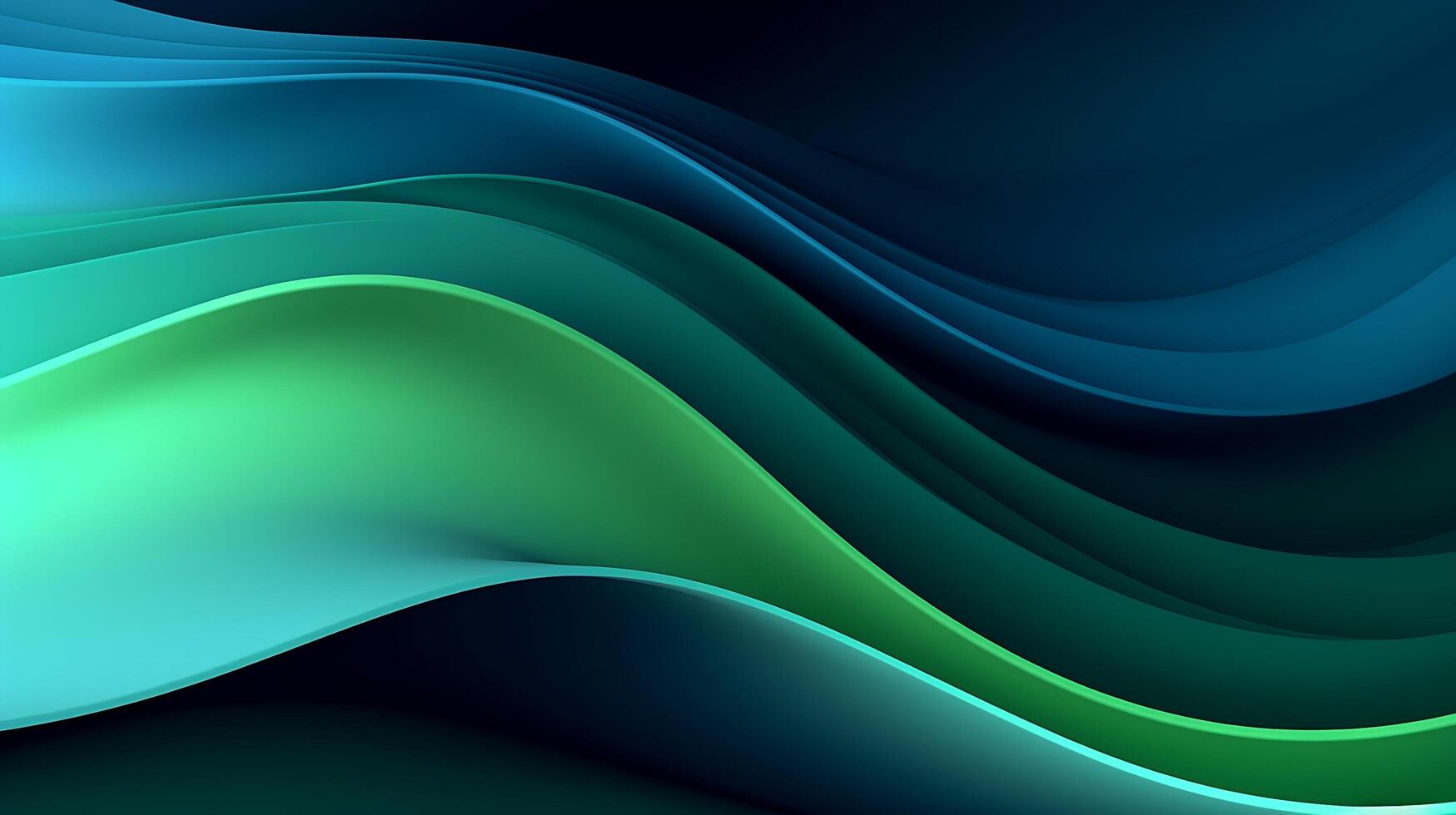 Abstract Dark Green and blue liquid Wave Background. photo