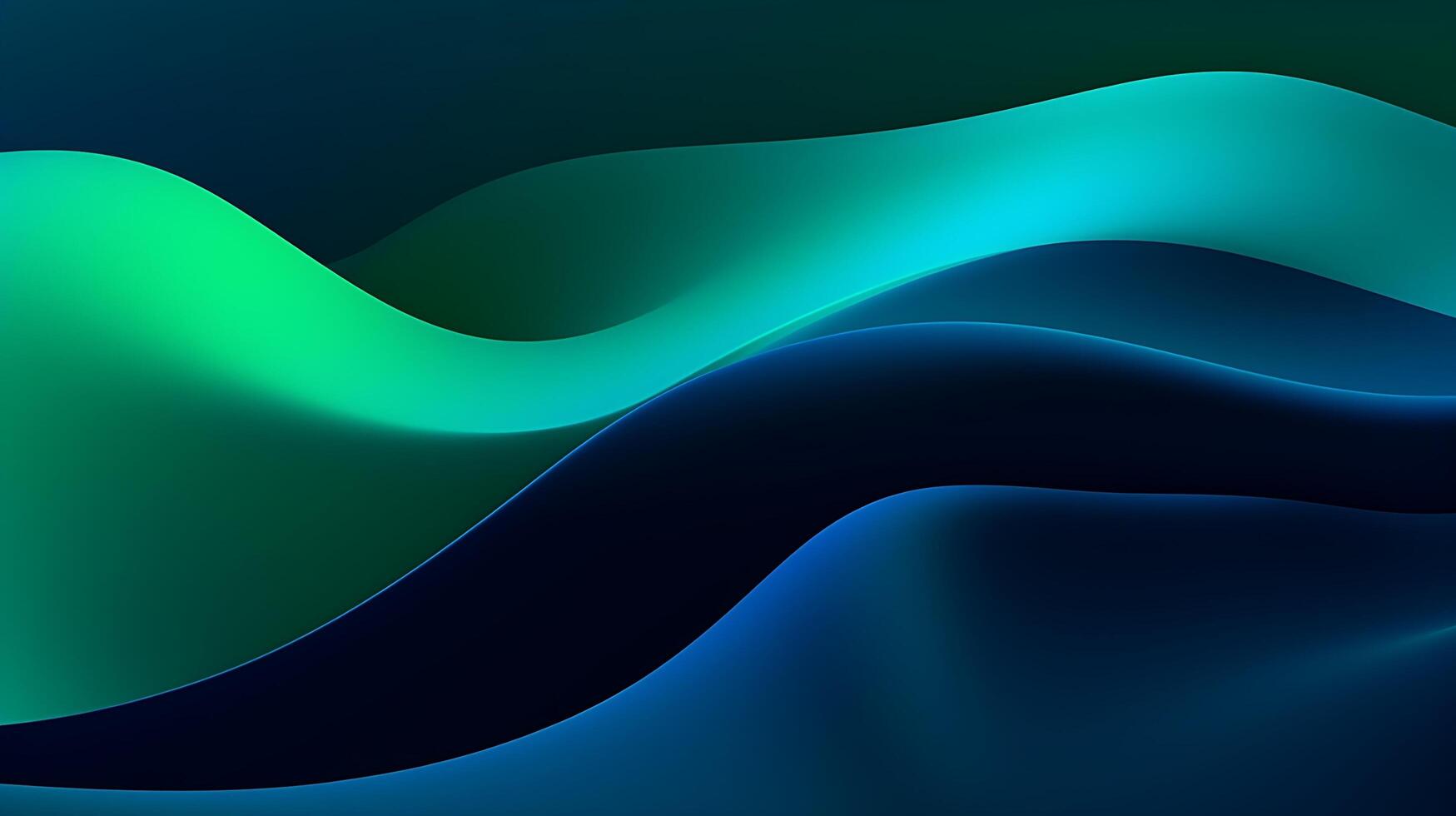 Abstract Dark Green and blue liquid Wave Background. photo