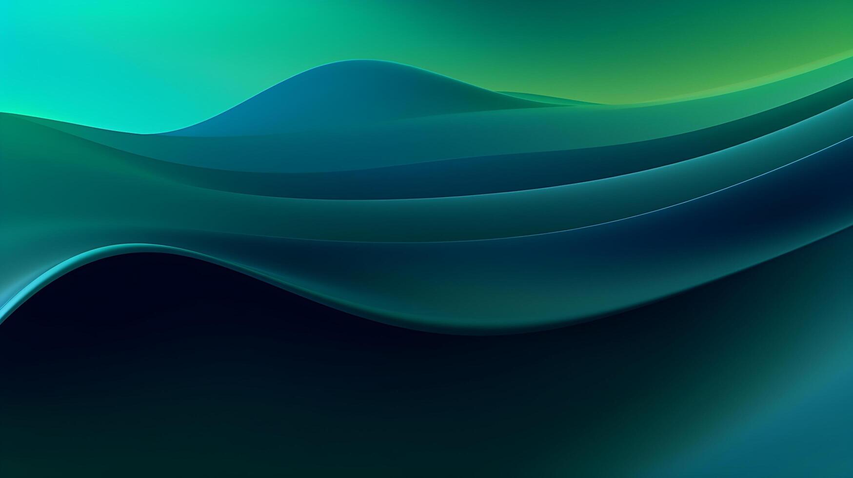 Abstract Dark Green and blue liquid Wave Background. photo